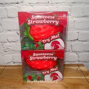 Sunny Days Jumbo Squeezy Strawberry Squishy Toy Bundle